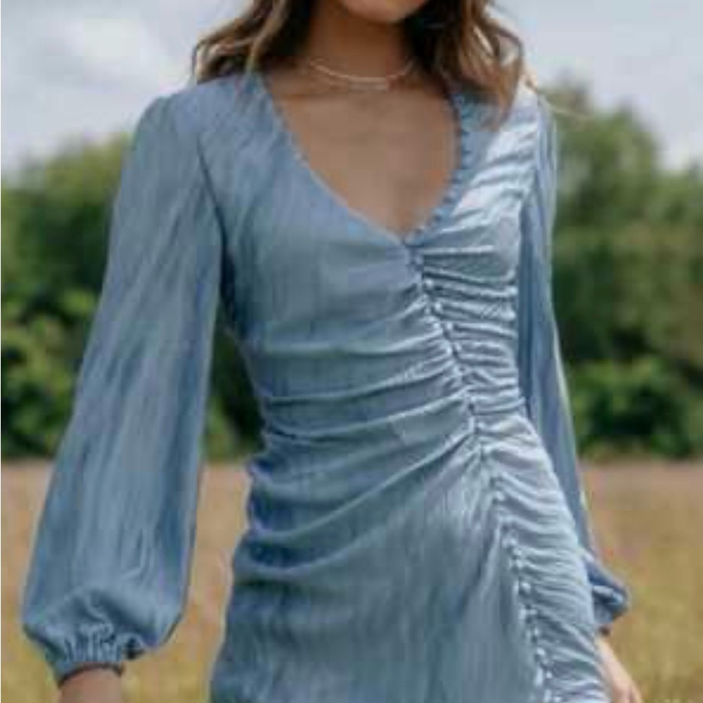 NEW!! Kittenish Sky Blue Satin Dress